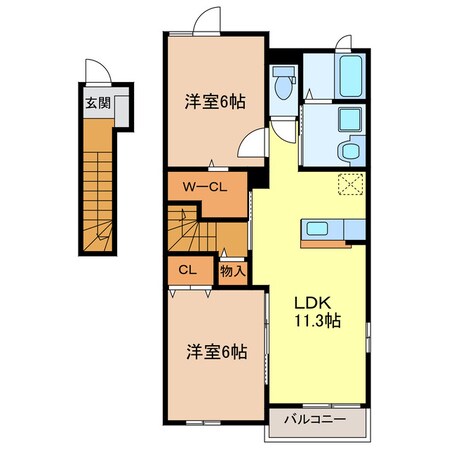 菊川駅 徒歩15分 2階の物件間取画像